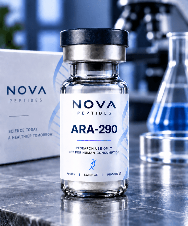 ARA-290 vial from Nova Peptides, research use only