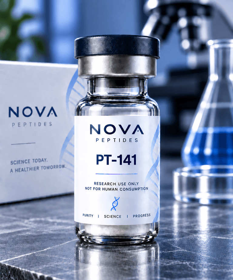 PT-141 vial from Nova Peptides, research use only