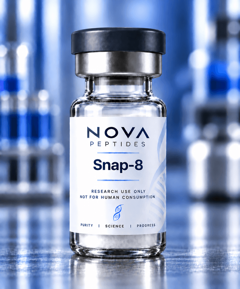 Snap-8 vial from Nova Peptides, research use only